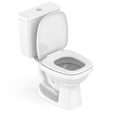 Imagem de Kit 3 Vasos Sanitários Com Caixa Acoplada E Assento Like Celite Branco Brilhante