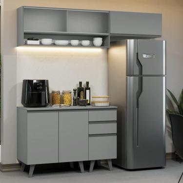 Imagem de Armário De Cozinha Compacta 200cm Nice Madesa Xa13 Cinza