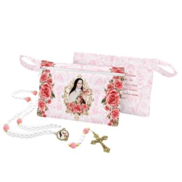 Imagem de Terço Santa Teresinha Pérola Na Bolsinha Com Zíper