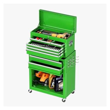Imagem de Caixa de Ferramentas Baú de ferramentas de rolamento, caixa de ferramentas de 8 gavetas, baús e caixa de ferramentas removíveis 2 em 1, armários de ferramentas de aço portáteis com rodas traváveis ​​e
