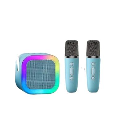 Imagem de Microfone de Mão Sem Fio - Tecnologia Bluetooth, Som Estéreo para Karaokê e Entretenimento (Azul)