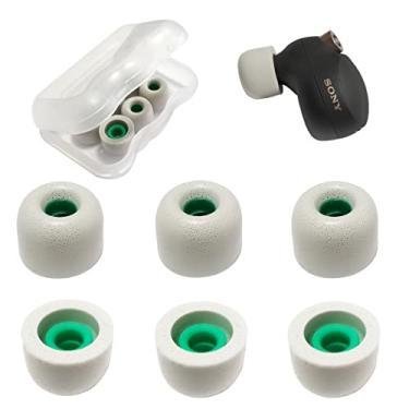 Imagem de Mijusun Pontas De Espuma Para Fones Ouvido Sony Wf-1000Xm4/Wf-1000Xm5, Capa Protetora Linkbuds S/Wf-C500/Wf-1000Xm3, 3 Pares, Cinza Médio