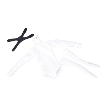 Imagem de Colaxi Body miniatura em escala 1:6, roupas de verão, acessórios, roupas de ginástica, macacões para figuras femininas de 12 polegadas, acessórios, Branco