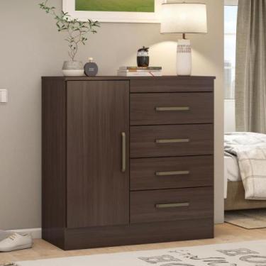 Imagem de Conjunto Comoda e Cabeceira Fleury Cafe Touch - CASA H