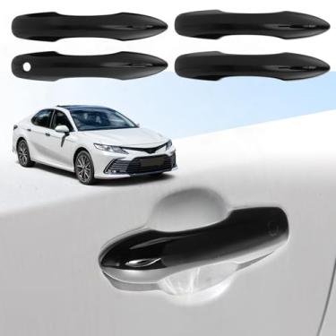 Imagem de ACROPIX Protetor de maçaneta de porta para Toyota Camry Corolla Prius Venza 2020-2022 Capa de maçaneta externa preta brilhante