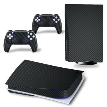 Imagem de Skin Wrap Compatible with PS5 Disc Console, Protective Vinyl Sticker Decal Cover for Wireless Controller (Black)