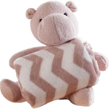 Imagem de Bichinho De Pelúcia Floresta New Com Manta Bebê 100x75cm Hipopótamo - 