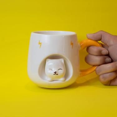 Imagem de Caneca Bebida Quente Fofa Gatinha Charmosa 310ml