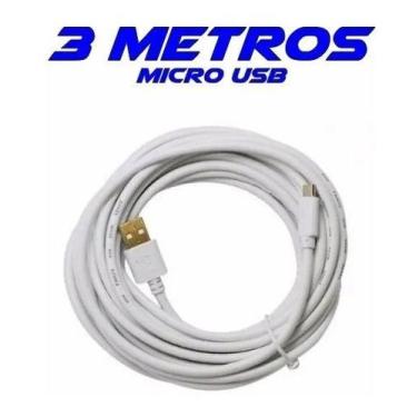 Imagem de Cabo De Dados Carga Micro Usb V8 3 Metros Griffin - OEM, Branco