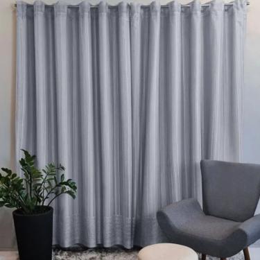 Imagem de Cortina Interlar De Renda Classica Para Sala/quarto Com Forro 3,00m X 1,80m Olimpia Prata