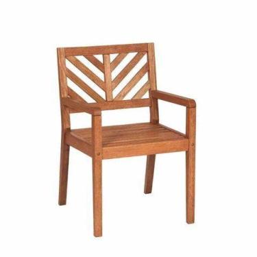 Imagem de Cadeira Eko com Braços em Madeira Mestra Móveis, Stain Jatobá