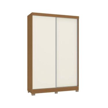 Imagem de Guarda Roupa 2 Portas de Correr e 2 Gavetas c/ Pés CB02N571 Flex Canela/Canela ou Off White - Kappesberg