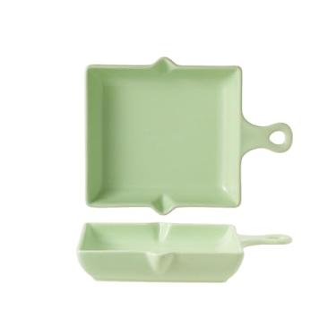 Imagem de Prato de cozimento de pizza para bife Prato de salada de frutas criativo e adorável para uso doméstico - verde