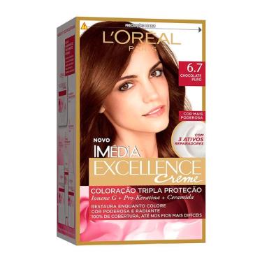 Imagem de Tintura Creme Imédia Excellence L`oréal Chocolate Puro 6.7 Kit