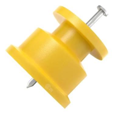 Imagem de Isolador Roldana Com Prego P/Cerca Elétrica - 100un Preto/Amarelo (Amarelo 36x36)
