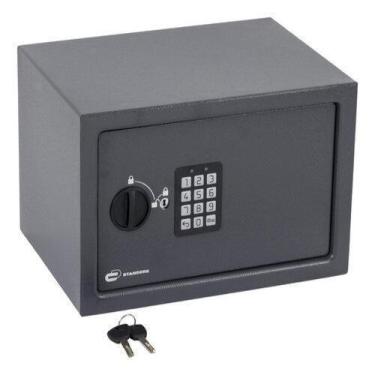 Imagem de Cofre Digital Aço Senha E Chave 22,8X35X25Cm - 16 Litros - Standers