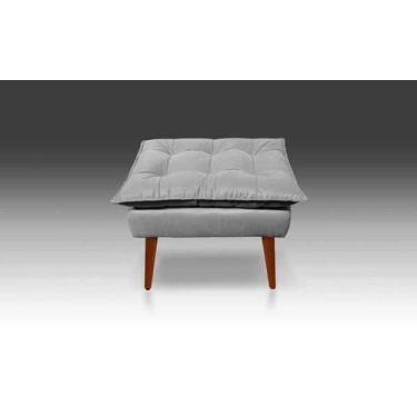 Imagem de Puff Opala Retangular Sala e Quarto - Leo Decor, Cinza