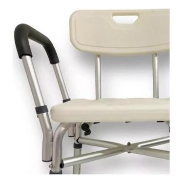 Imagem de Assento De Banho Alumínio Com Encosto Regulável Para Obeso - SuperMedy
