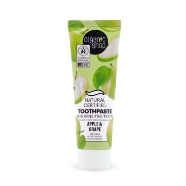 Imagem de Pasta de Dente Natural para Dentes Sensíveis - Maçã e Uva Organic Shop