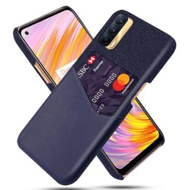 Imagem de Capa para OPPO Realme V15 5G,Anti-deslizamento,Proteção contra quedas de 360°,Resistência à impressão digital,Tela e caso de couro PU com 1 slot de cartão atrás-Blue