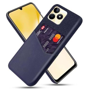 Imagem de Capa para OPPO Realme Note 50,Anti-deslizamento,Proteção contra quedas de 360°,Resistência à impressão digital,Tela e caso de couro PU com 1 slot de cartão atrás-Blue