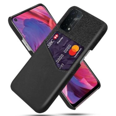 Imagem de Capa para OPPO A74 5G,Anti-deslizamento,Proteção contra quedas de 360°,Resistência à impressão digital,Tela e caso de couro PU com 1 slot de cartão atrás-Black