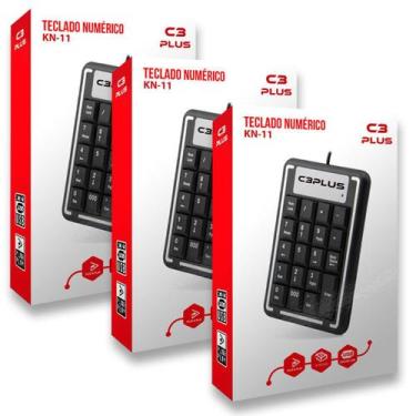 Imagem de Kit 3 Teclado Numérico Usb Para Pc Notebook Caixa Lojas, C3T - C3tech