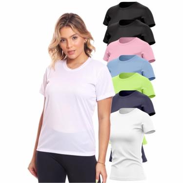 Imagem de Kit 7 Camisas Academia Esportiva Com Proteção Uv Feminina-Feminino