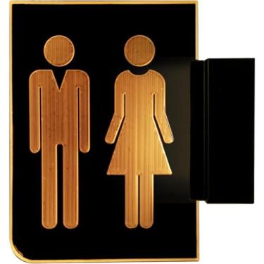 Imagem de Placa De Banheiro Ultra-brilhante Com Led, Placa De Banheiro Feminino E Masculino, Placa De Banheiro Luminosa De Dupla Face Para Montagem Na Parede, Onecolor, One Size