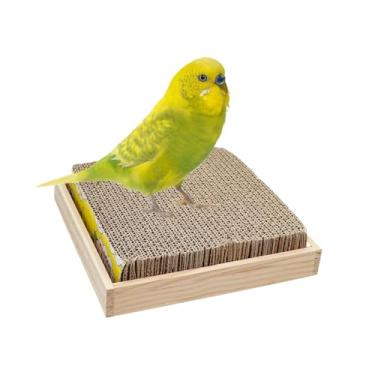 Imagem de Poleiro Para Papagaio | Cartão Para Bico e Patas de Papagaio | Poleiro de Treinamento e Ninho para Destruir de Aves Pequenas Calopsitas Periquitos Budgies Canários