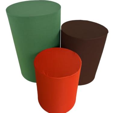 Imagem de Trio de Capa para Cilindro Para Festa Decoração de festa trio capa de cilindro Monte Sua Capa(VERDE, MARROM E LARANJA)