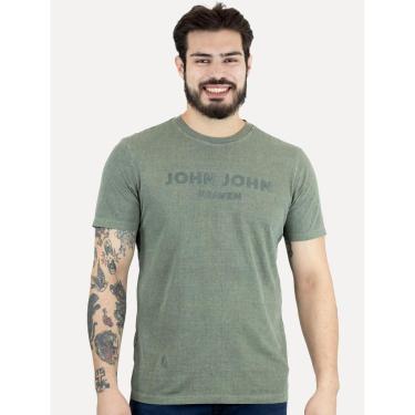 Imagem de Camiseta John John Masculina Regular Form Verde Escuro Mescla-Masculino