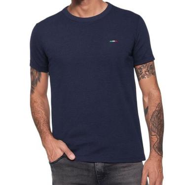 Imagem de Camiseta Masculina Industrie Malha Fusion Premium Estilo Europeu com Bordado Exclusivo Itália-Masculino