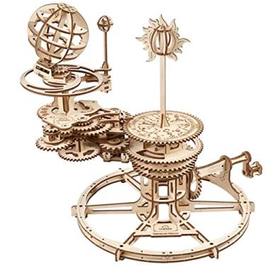 Imagem de UGEARS Planetas Sistema Solar para Crianças - Maquetas para montar Tellurion mecânico Puzzle 3D - modelo de ciência astronómico - casacos para construir adultos e crianças - casacos madeira puzzles 3D