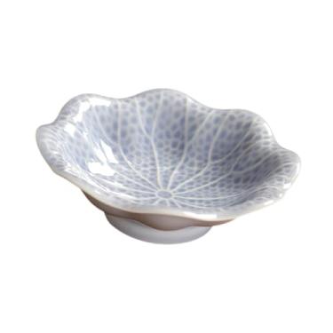 Imagem de IEUDNS Fruteira com pé de cerâmica, travessa para salada, bandeja para aperitivos, suporte para fruteira para centro de mesa de, Violeta Claro