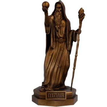 Imagem de Estátua Escultura Merlin - Grande Mago (Cor Cobre Antigo)