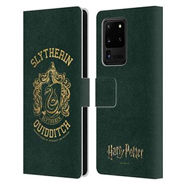 Imagem de Head Case Designs Capa carteira de couro oficialmente licenciada Harry Potter Sonserina Quadribol Relíquias da Morte X compatível com Samsung Galaxy S20 Ultra 5G