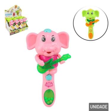Imagem de Varinha Plástico Elefante LUZ SOM e Movimento 17cm - Tudo em Caixa