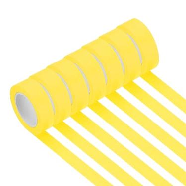 Imagem de PATIKIL Fita adesiva amarela 2,5 cm x 14 m, 7 rolos com código de cores para pintura de parede e organização de laboratório de ciências