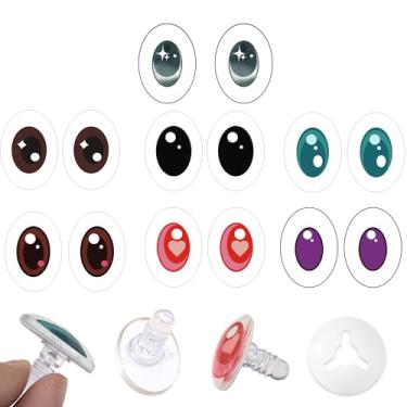 Imagem de 14 peças de olhos de segurança para confecção de bonecas de bicho de pelúcia com arruela Olho Amigurumi para artesanato em crochê, olhos de boneca, crochê para decorações de artesanato