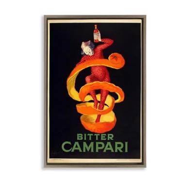 Imagem de Stupell Industries Design de arte de parede em tela flutuante marrom com moldura Bitter Campari Advertisement por Marcus Jules, 25 x 17
