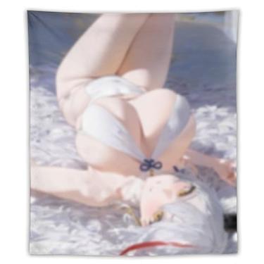 Imagem de LIEGBMEU Tapeçaria sexy de anime menina 127 x 152 cm arte de colcha de parede decoração de tapeçaria caprichosa AF110