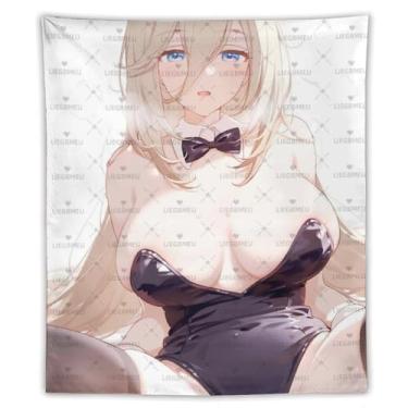 Imagem de LIEGBMEU Tapeçaria Pinup Girl Sexy Hot Anime Girl 127.0 cmx152.4 cm Arte de Colcha de Parede Decoração de Tapeçaria Caprichosa Aa043