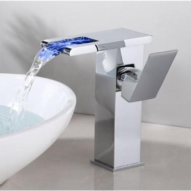 Imagem de Torneira De Cuba Pia Banheiro Misturador Monocomando Cascata Luxo Alta