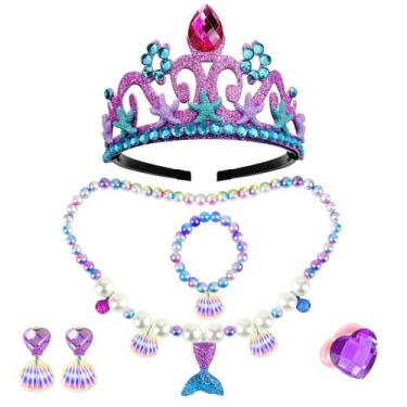 Imagem de Conjunto de joias Keenjorika Girls Princess Necklace Bracelets
