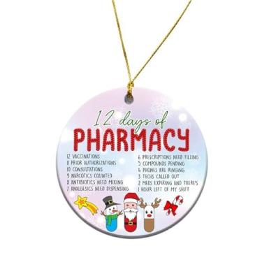 Imagem de MEDROC Enfeite de Natal Farmacêutico 2024 - Cerâmica Redonda 7,6 cm, Presentes de Apreciação da Semana Tecnológica da Farmácia para Mulheres e Homens, Presente de Agradecimento para Equipes de