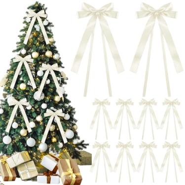 Imagem de Giegxin 20 peças enfeites de arcos de árvore de Natal decoração de guirlanda de Natal 12,7 cm x 30,48 cm para decoração de Natal em casa grinalda cerca escadas lareira interior exterior decoração
