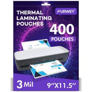Imagem de Folhas de laminação FURWEY 400, pacote de 3 mil, 23 x 29,2 cm para lam