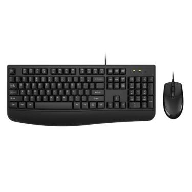 Imagem de Combo de teclado e mouse EDJO ergonômico em tamanho real