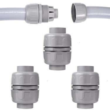 Imagem de Aandxmok (3 peças) Conector NPT 1-1/5.1 cm Líquido Justo, Conduíte Flexível de PVC, Reto 180 Grau, Conector de Conduíte Bidirecional, Conexões de Conduíte Elétrico